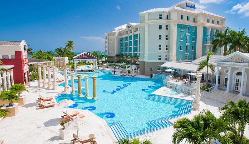 Sandals Royal Bahamian Spa Resort & Offshore Island-Pool Aerial 2